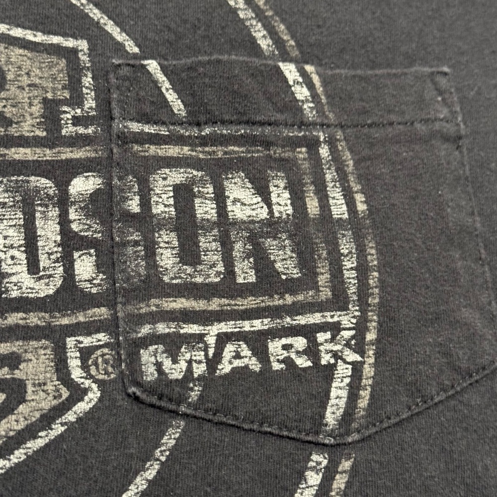 Retro Black/Grey Harley Davidson Pocket Tee - Picture 4 of 6